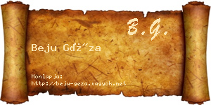Beju Géza névjegykártya