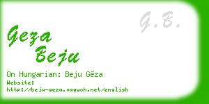 geza beju business card